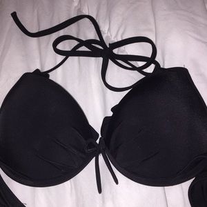 VS Push Up Black Ruffle Bikini Top